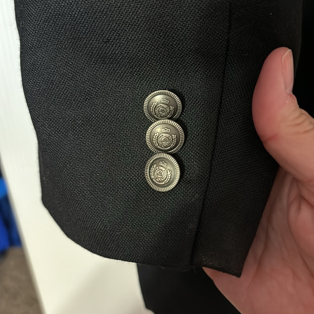 Stanford black suit jacket blazer 44 long double buttons on front - Picture 6 of 7